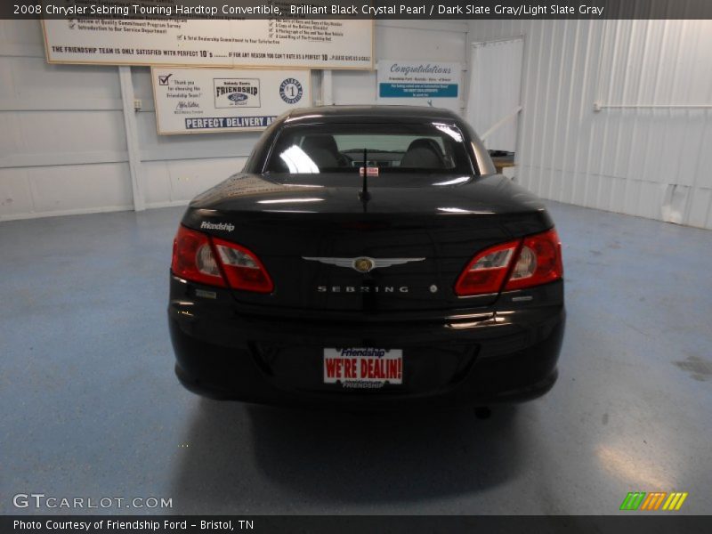 Brilliant Black Crystal Pearl / Dark Slate Gray/Light Slate Gray 2008 Chrysler Sebring Touring Hardtop Convertible