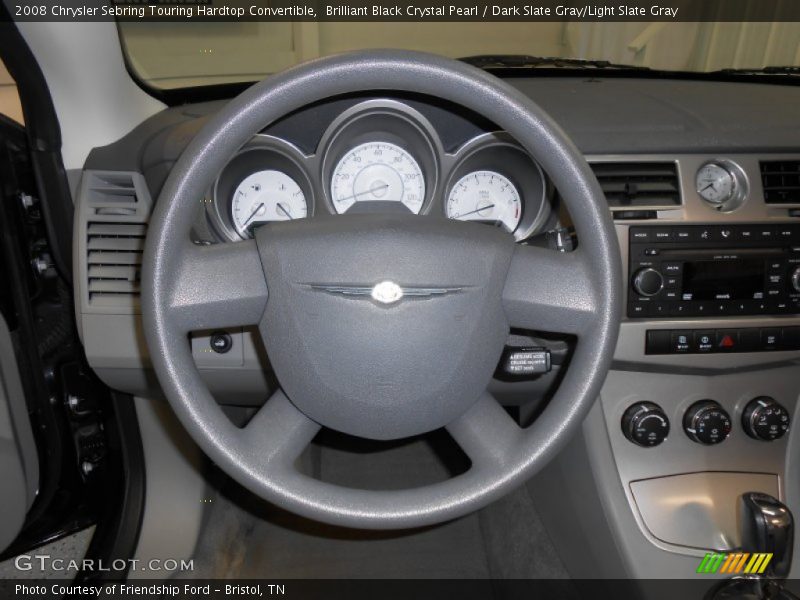 Brilliant Black Crystal Pearl / Dark Slate Gray/Light Slate Gray 2008 Chrysler Sebring Touring Hardtop Convertible