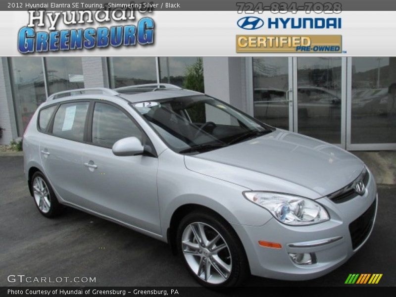 Shimmering Silver / Black 2012 Hyundai Elantra SE Touring