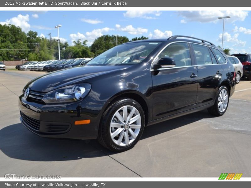 Black Uni / Cornsilk Beige 2013 Volkswagen Jetta TDI SportWagen