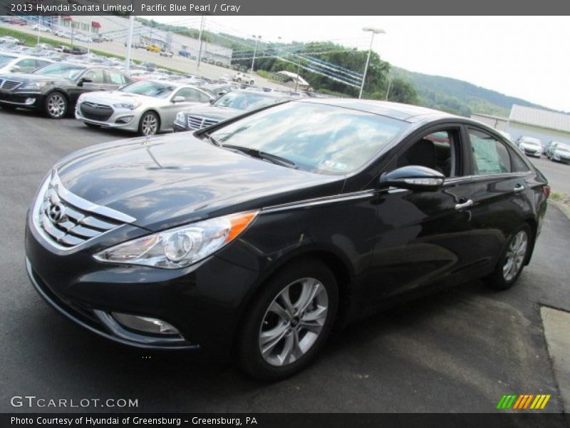 Pacific Blue Pearl / Gray 2013 Hyundai Sonata Limited