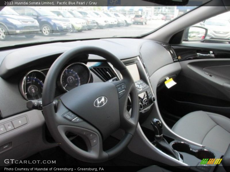 Pacific Blue Pearl / Gray 2013 Hyundai Sonata Limited