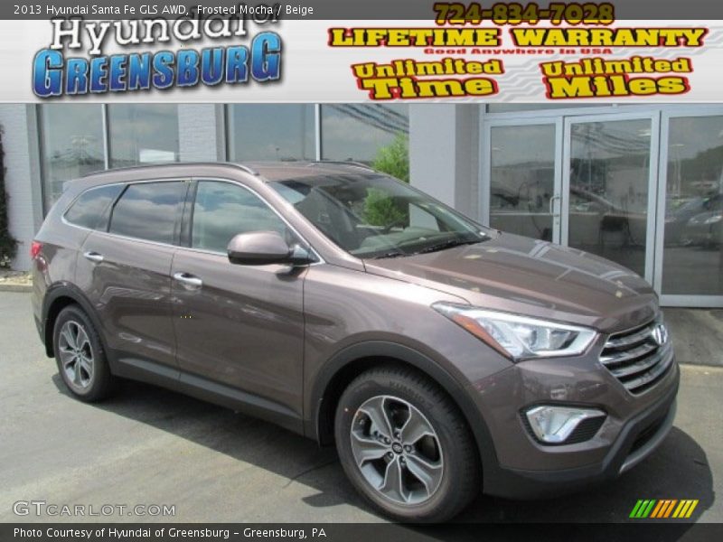 Frosted Mocha / Beige 2013 Hyundai Santa Fe GLS AWD