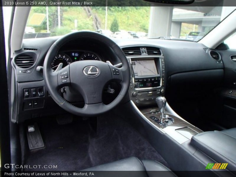 Glacier Frost Mica / Black 2010 Lexus IS 250 AWD