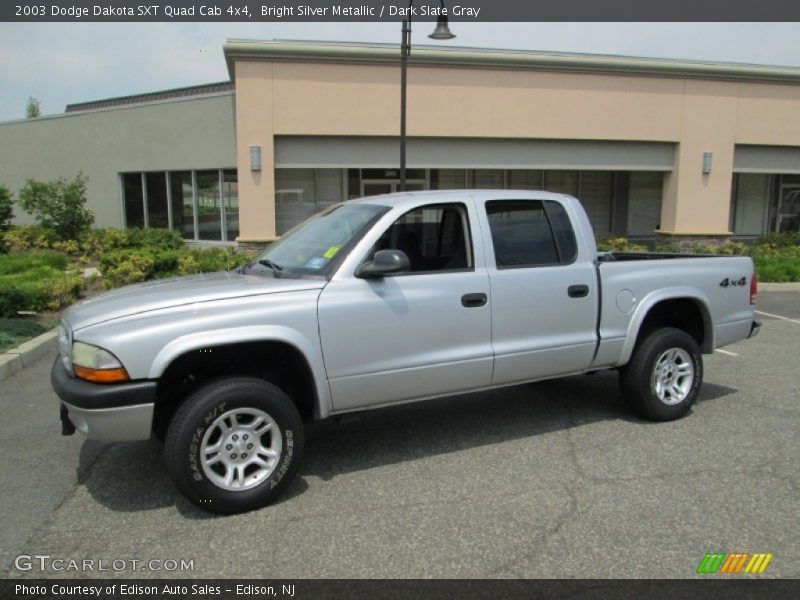 Bright Silver Metallic / Dark Slate Gray 2003 Dodge Dakota SXT Quad Cab 4x4