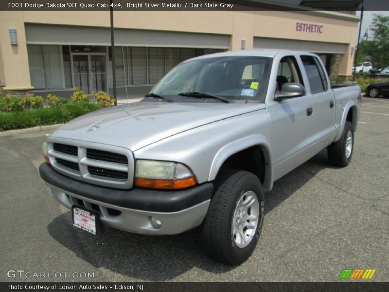 Bright Silver Metallic / Dark Slate Gray 2003 Dodge Dakota SXT Quad Cab 4x4