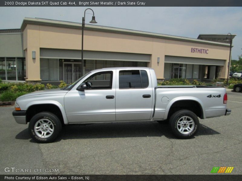 Bright Silver Metallic / Dark Slate Gray 2003 Dodge Dakota SXT Quad Cab 4x4