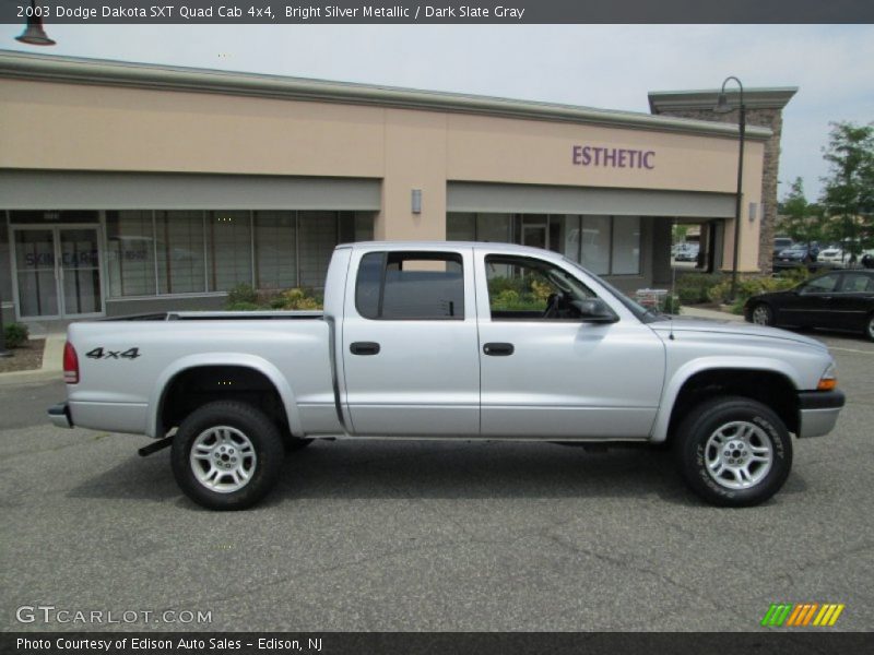 Bright Silver Metallic / Dark Slate Gray 2003 Dodge Dakota SXT Quad Cab 4x4