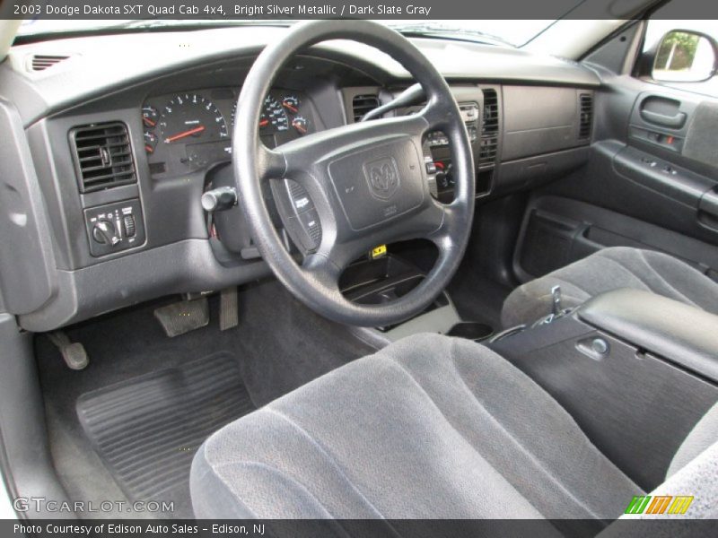 Bright Silver Metallic / Dark Slate Gray 2003 Dodge Dakota SXT Quad Cab 4x4