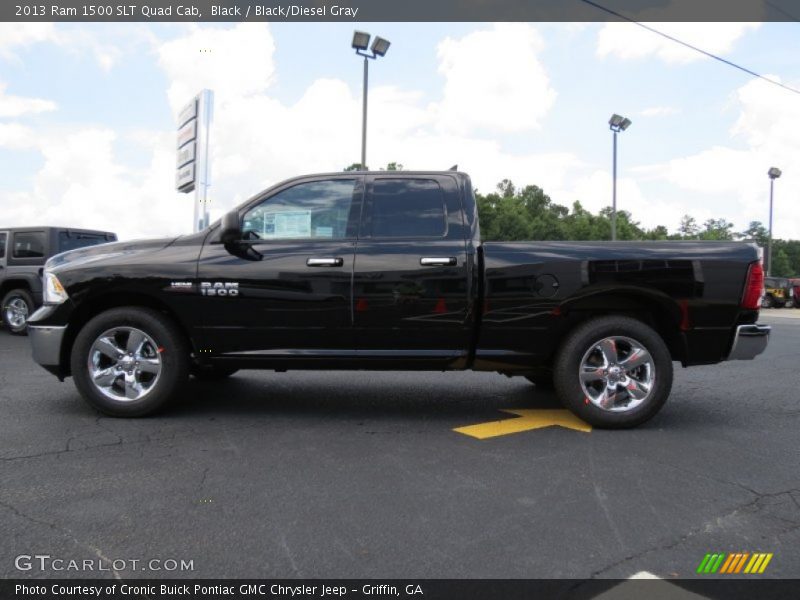 Black / Black/Diesel Gray 2013 Ram 1500 SLT Quad Cab