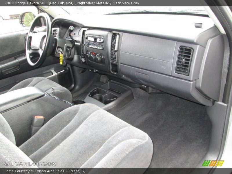 Bright Silver Metallic / Dark Slate Gray 2003 Dodge Dakota SXT Quad Cab 4x4