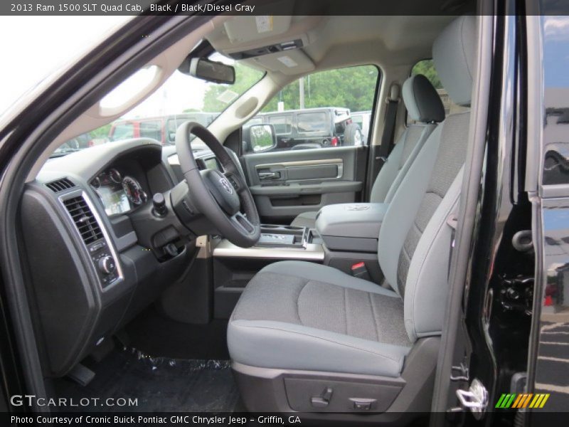 Black / Black/Diesel Gray 2013 Ram 1500 SLT Quad Cab