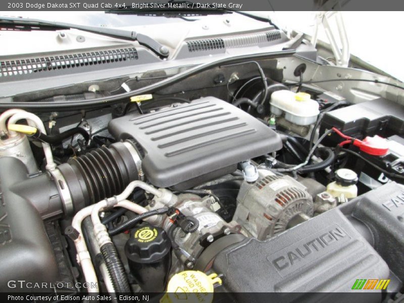 Bright Silver Metallic / Dark Slate Gray 2003 Dodge Dakota SXT Quad Cab 4x4