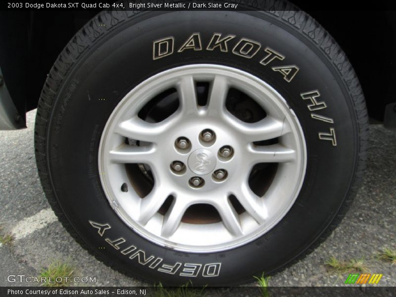 Bright Silver Metallic / Dark Slate Gray 2003 Dodge Dakota SXT Quad Cab 4x4