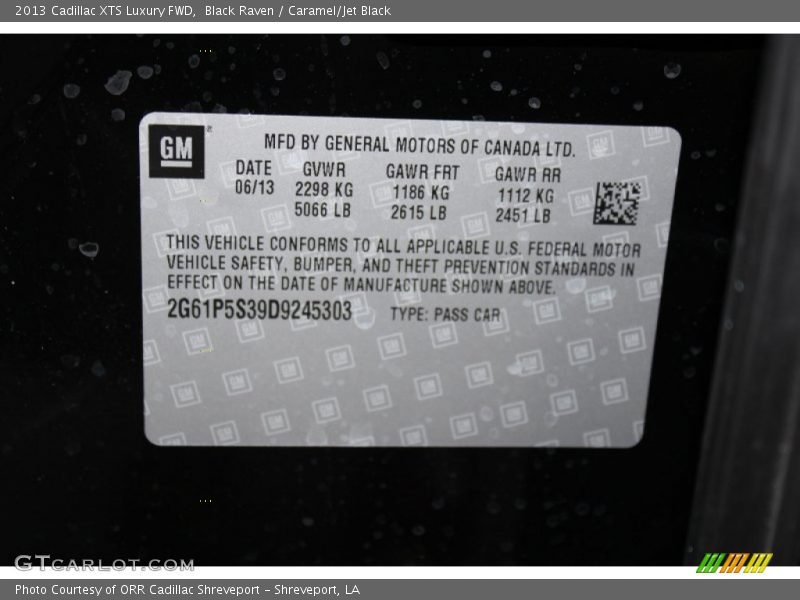 Black Raven / Caramel/Jet Black 2013 Cadillac XTS Luxury FWD