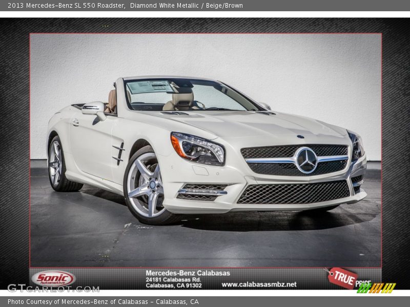 Diamond White Metallic / Beige/Brown 2013 Mercedes-Benz SL 550 Roadster