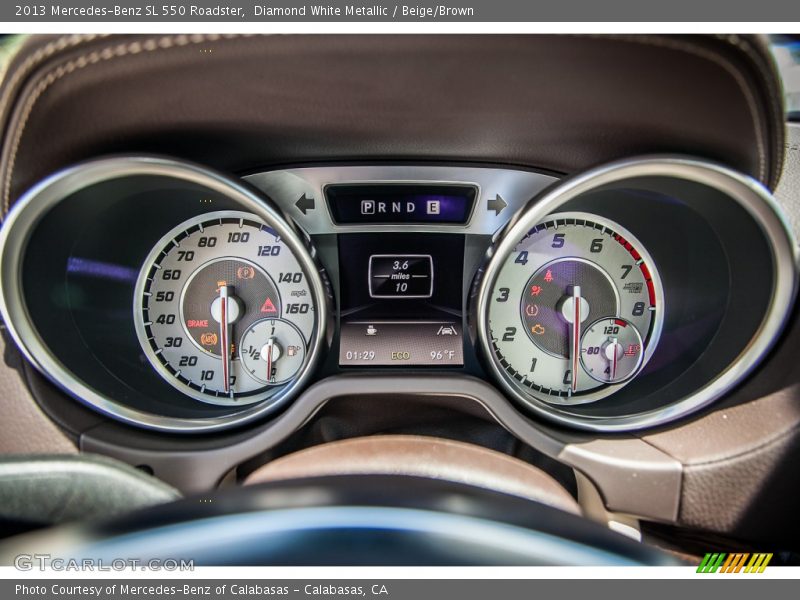 Diamond White Metallic / Beige/Brown 2013 Mercedes-Benz SL 550 Roadster