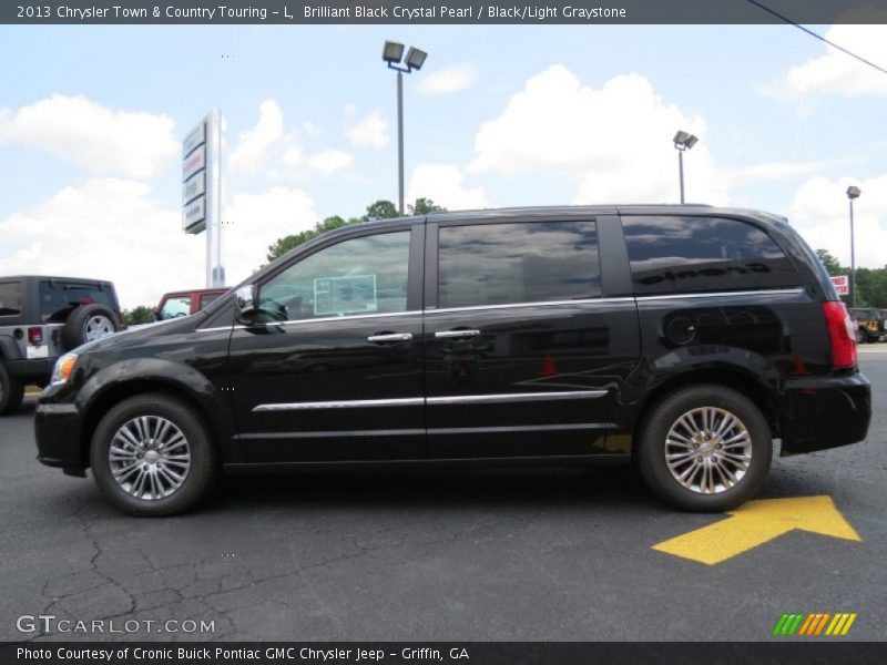Brilliant Black Crystal Pearl / Black/Light Graystone 2013 Chrysler Town & Country Touring - L