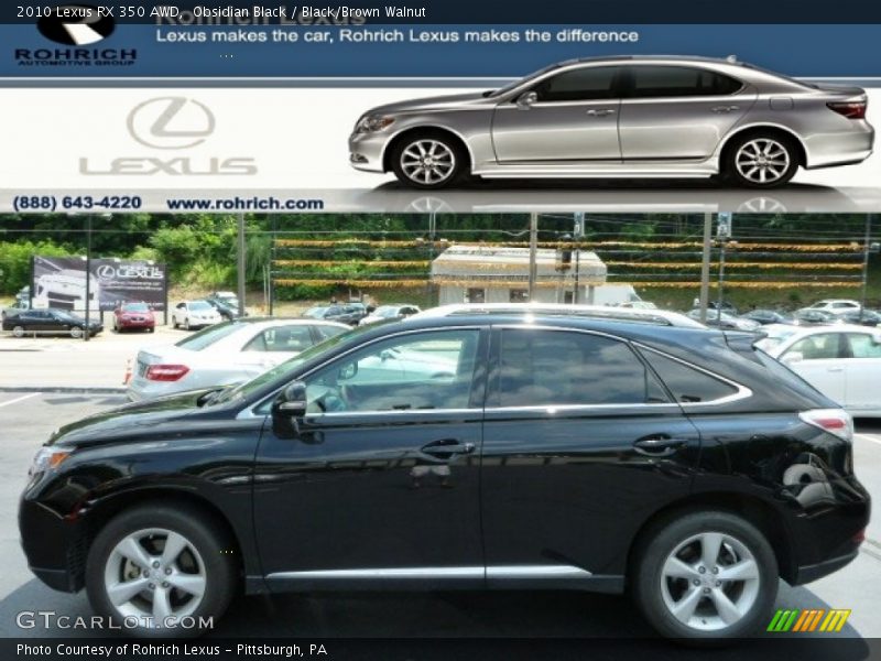 Obsidian Black / Black/Brown Walnut 2010 Lexus RX 350 AWD