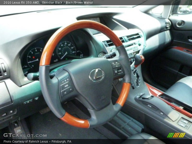 Obsidian Black / Black/Brown Walnut 2010 Lexus RX 350 AWD