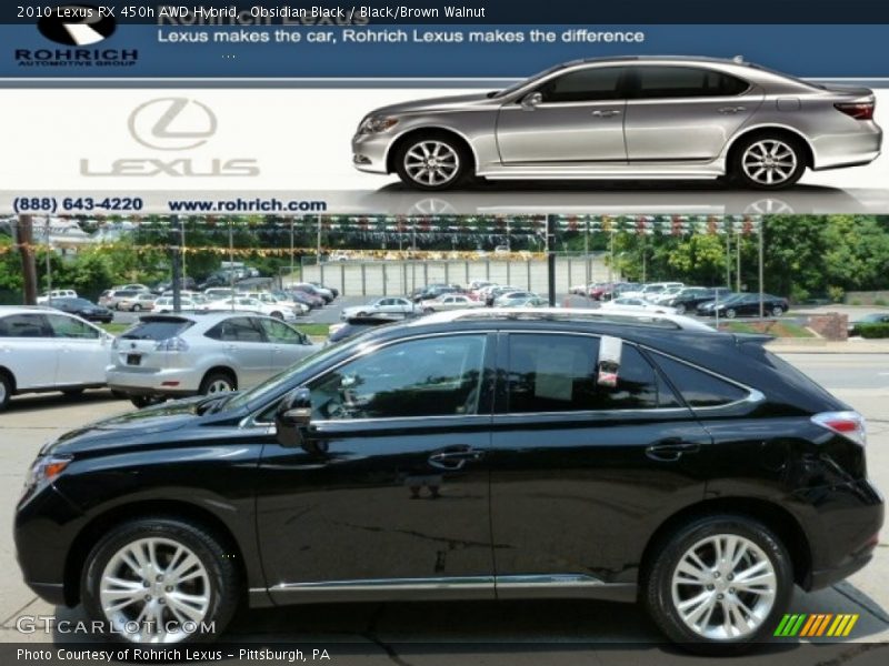 Obsidian Black / Black/Brown Walnut 2010 Lexus RX 450h AWD Hybrid