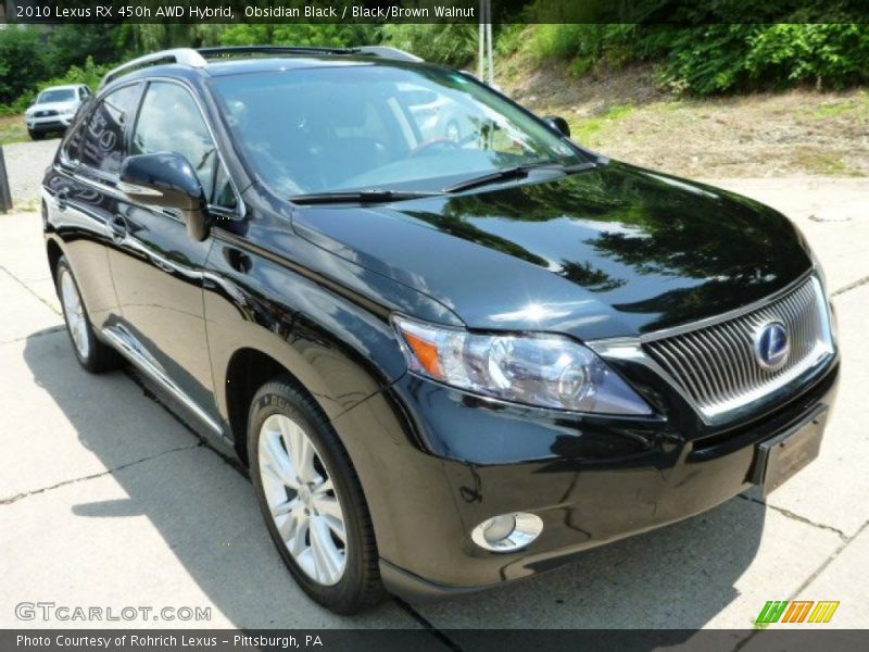Obsidian Black / Black/Brown Walnut 2010 Lexus RX 450h AWD Hybrid