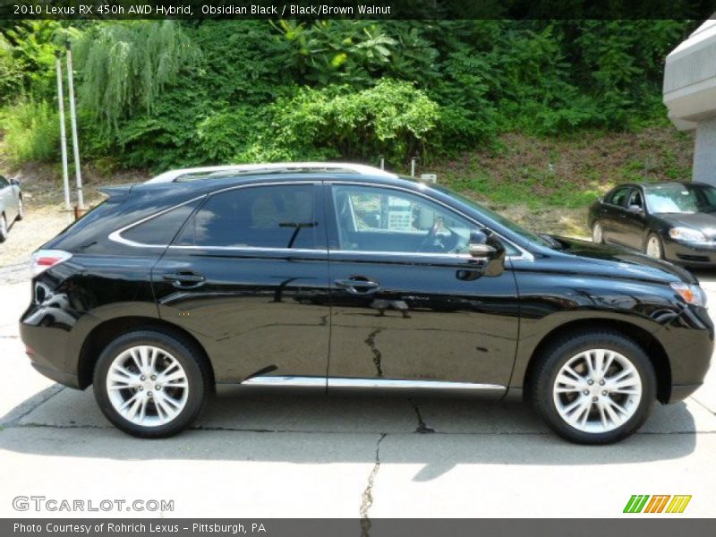 Obsidian Black / Black/Brown Walnut 2010 Lexus RX 450h AWD Hybrid
