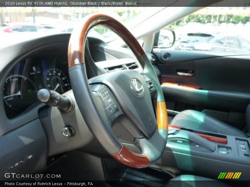 Obsidian Black / Black/Brown Walnut 2010 Lexus RX 450h AWD Hybrid