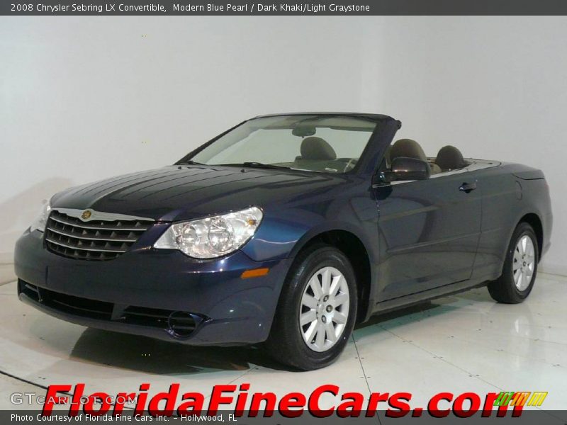 Modern Blue Pearl / Dark Khaki/Light Graystone 2008 Chrysler Sebring LX Convertible