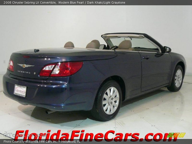 Modern Blue Pearl / Dark Khaki/Light Graystone 2008 Chrysler Sebring LX Convertible