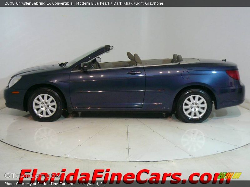 Modern Blue Pearl / Dark Khaki/Light Graystone 2008 Chrysler Sebring LX Convertible