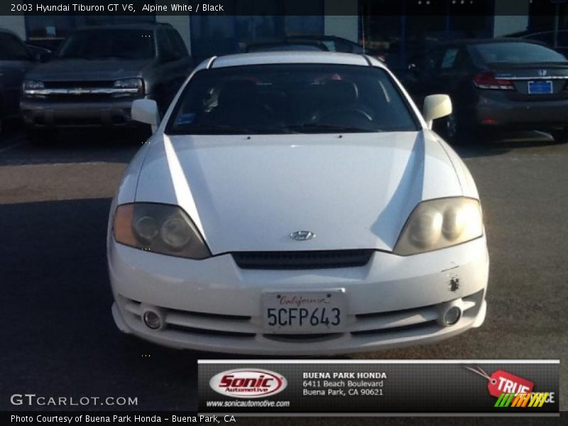 Alpine White / Black 2003 Hyundai Tiburon GT V6