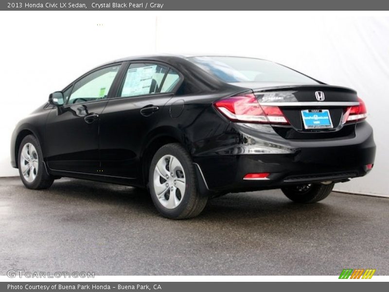 Crystal Black Pearl / Gray 2013 Honda Civic LX Sedan