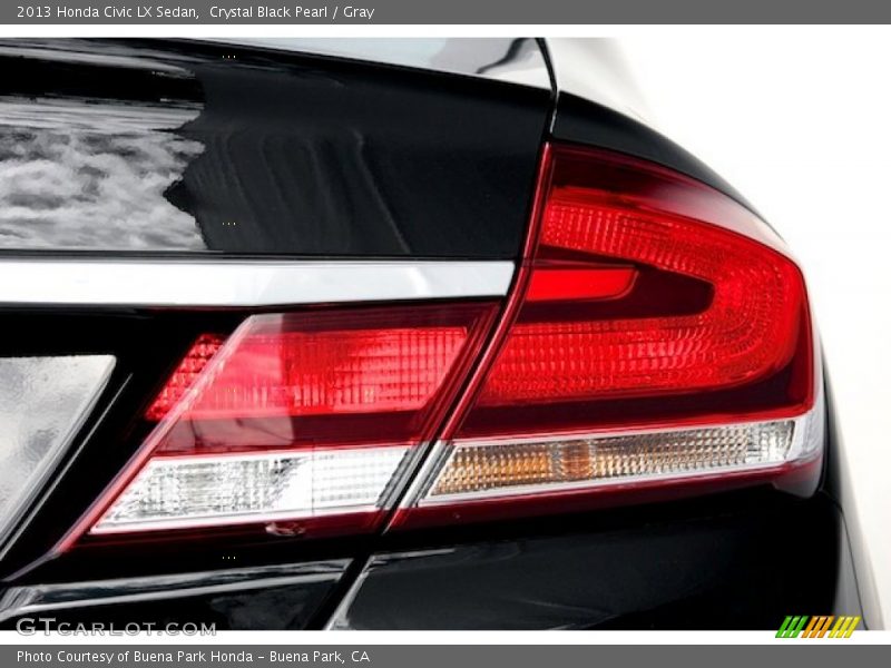 Crystal Black Pearl / Gray 2013 Honda Civic LX Sedan