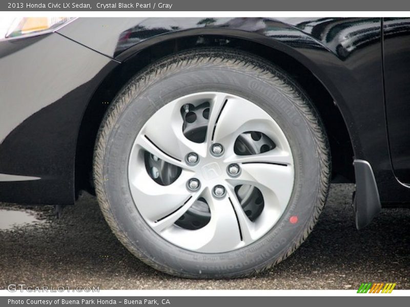 Crystal Black Pearl / Gray 2013 Honda Civic LX Sedan