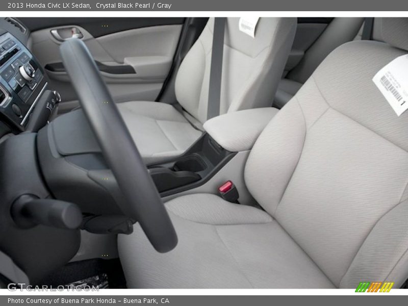 Crystal Black Pearl / Gray 2013 Honda Civic LX Sedan
