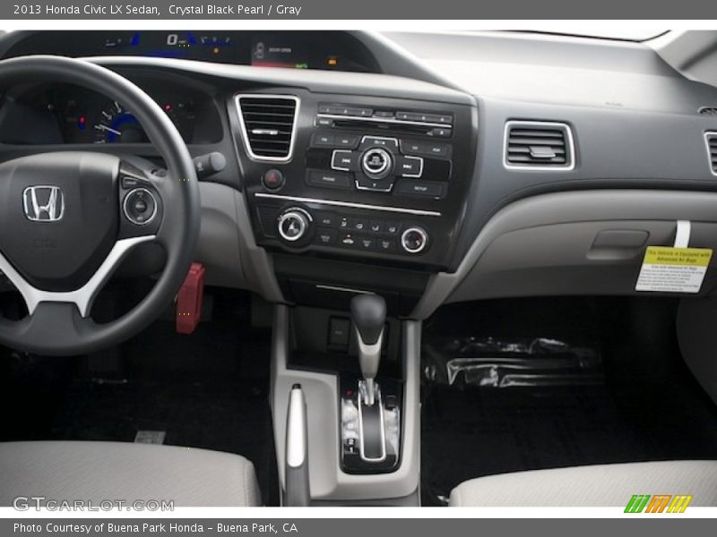 Crystal Black Pearl / Gray 2013 Honda Civic LX Sedan