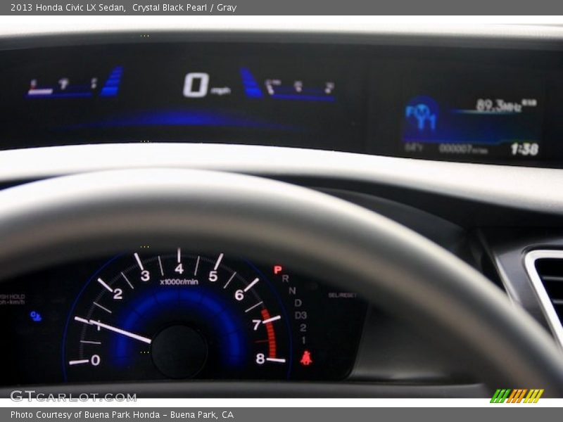 Crystal Black Pearl / Gray 2013 Honda Civic LX Sedan