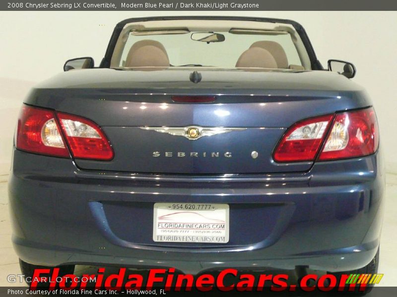 Modern Blue Pearl / Dark Khaki/Light Graystone 2008 Chrysler Sebring LX Convertible