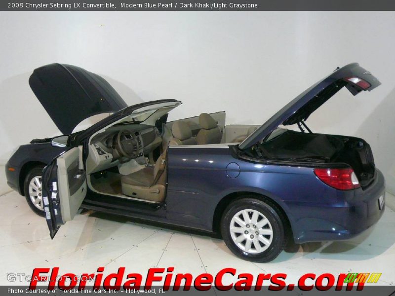 Modern Blue Pearl / Dark Khaki/Light Graystone 2008 Chrysler Sebring LX Convertible
