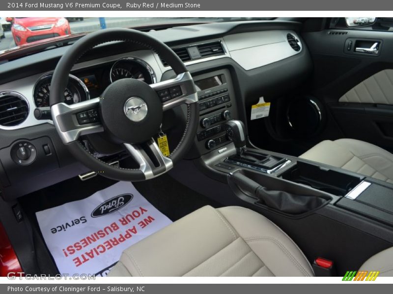 Medium Stone Interior - 2014 Mustang V6 Premium Coupe 
