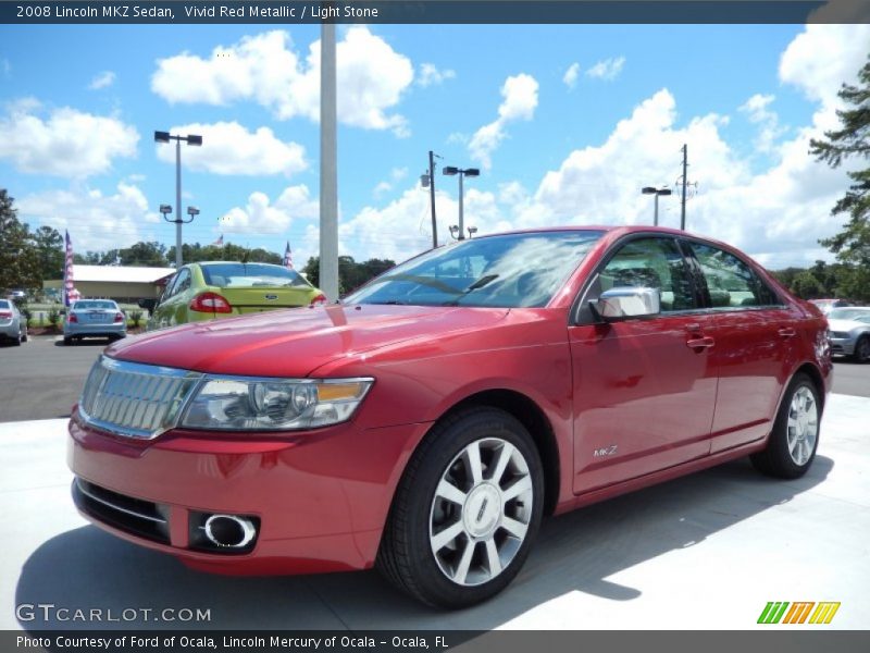 Vivid Red Metallic / Light Stone 2008 Lincoln MKZ Sedan