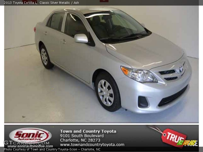 Classic Silver Metallic / Ash 2013 Toyota Corolla L