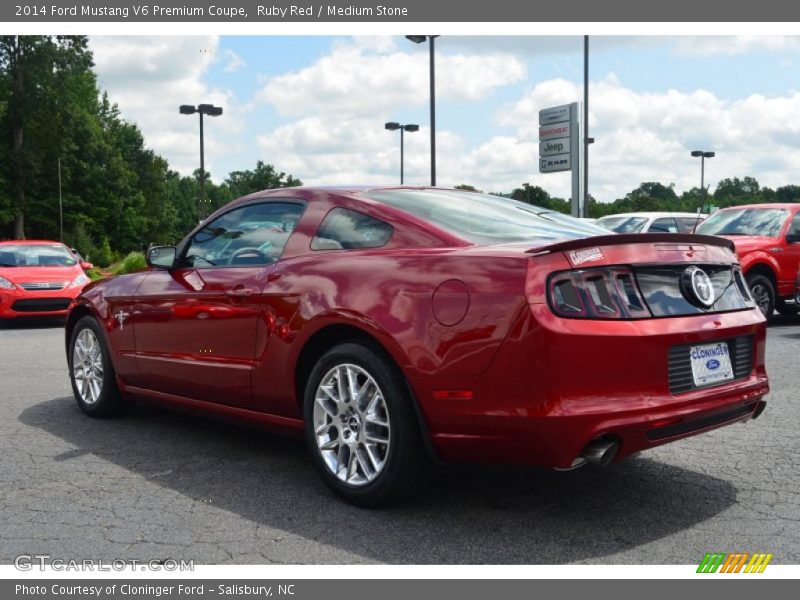 Ruby Red / Medium Stone 2014 Ford Mustang V6 Premium Coupe