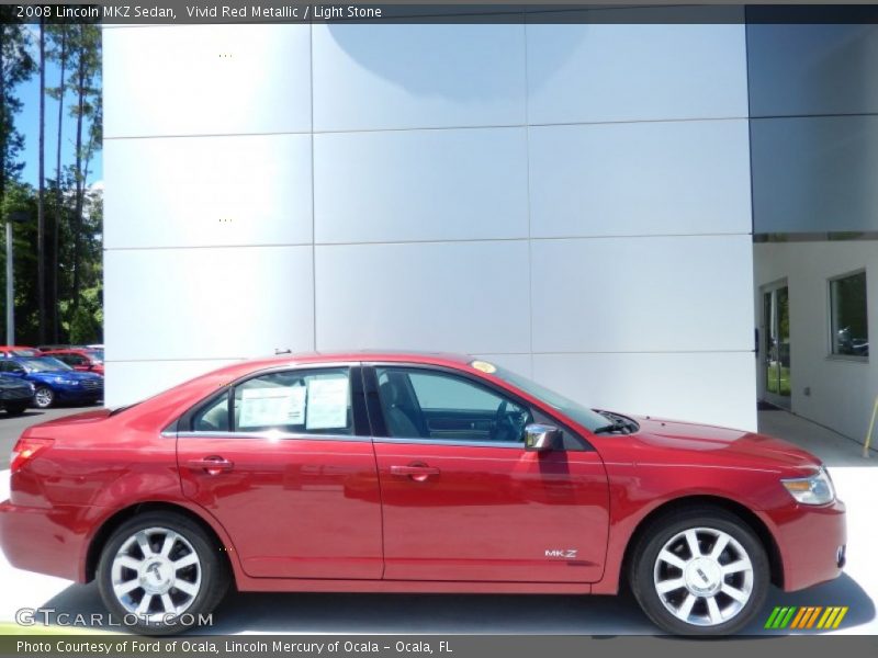 Vivid Red Metallic / Light Stone 2008 Lincoln MKZ Sedan