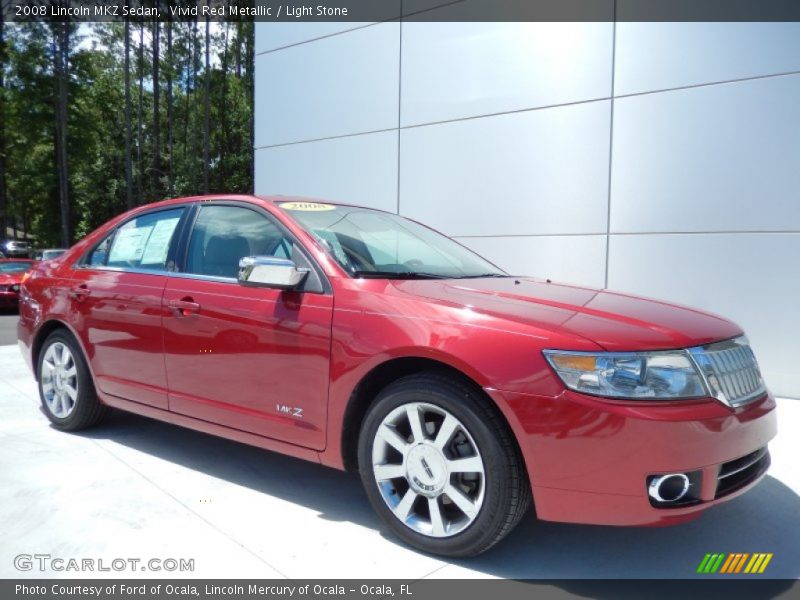 Vivid Red Metallic / Light Stone 2008 Lincoln MKZ Sedan