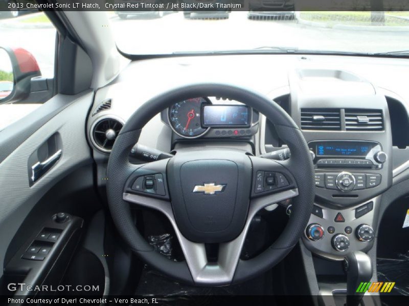 Crystal Red Tintcoat / Jet Black/Dark Titanium 2013 Chevrolet Sonic LT Hatch