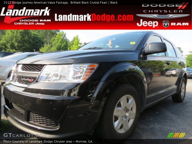 Brilliant Black Crystal Pearl / Black 2012 Dodge Journey American Value Package
