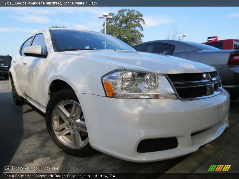 Stone White / Black 2011 Dodge Avenger Mainstreet