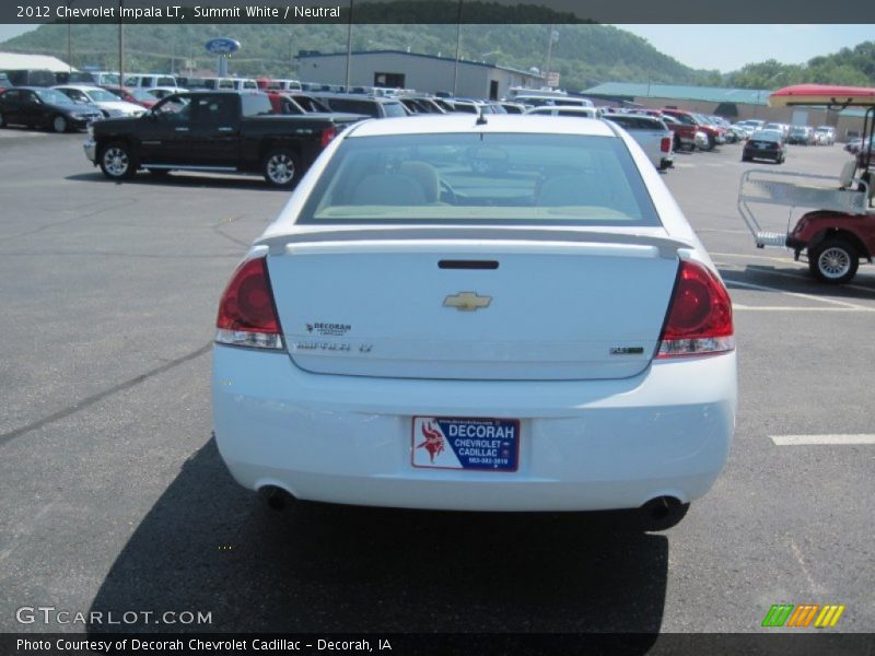 Summit White / Neutral 2012 Chevrolet Impala LT